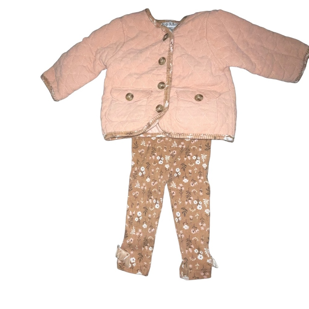 Nicole Miller New York Infant Girls 2 Piece Set Quilted Corduroy Jacket 3-6 Mo